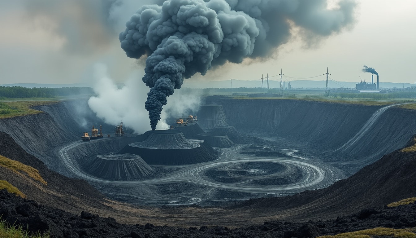 découvrez comment l'exploitation du charbon contribue à l'augmentation des émissions mondiales de gaz à effet de serre et son impact sur le changement climatique.