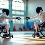 découvrez comment l'escrime en fauteuil roulant contribue à la rééducation motrice et améliore les performances des athlètes handisport grâce à cette discipline sportive adaptée.