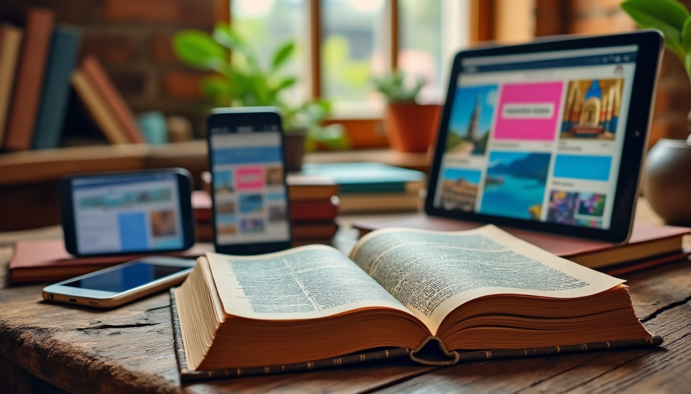 découvrez comment les guides de voyage imprimés continuent de séduire les voyageurs malgré la domination croissante des blogs de tourisme en ligne.